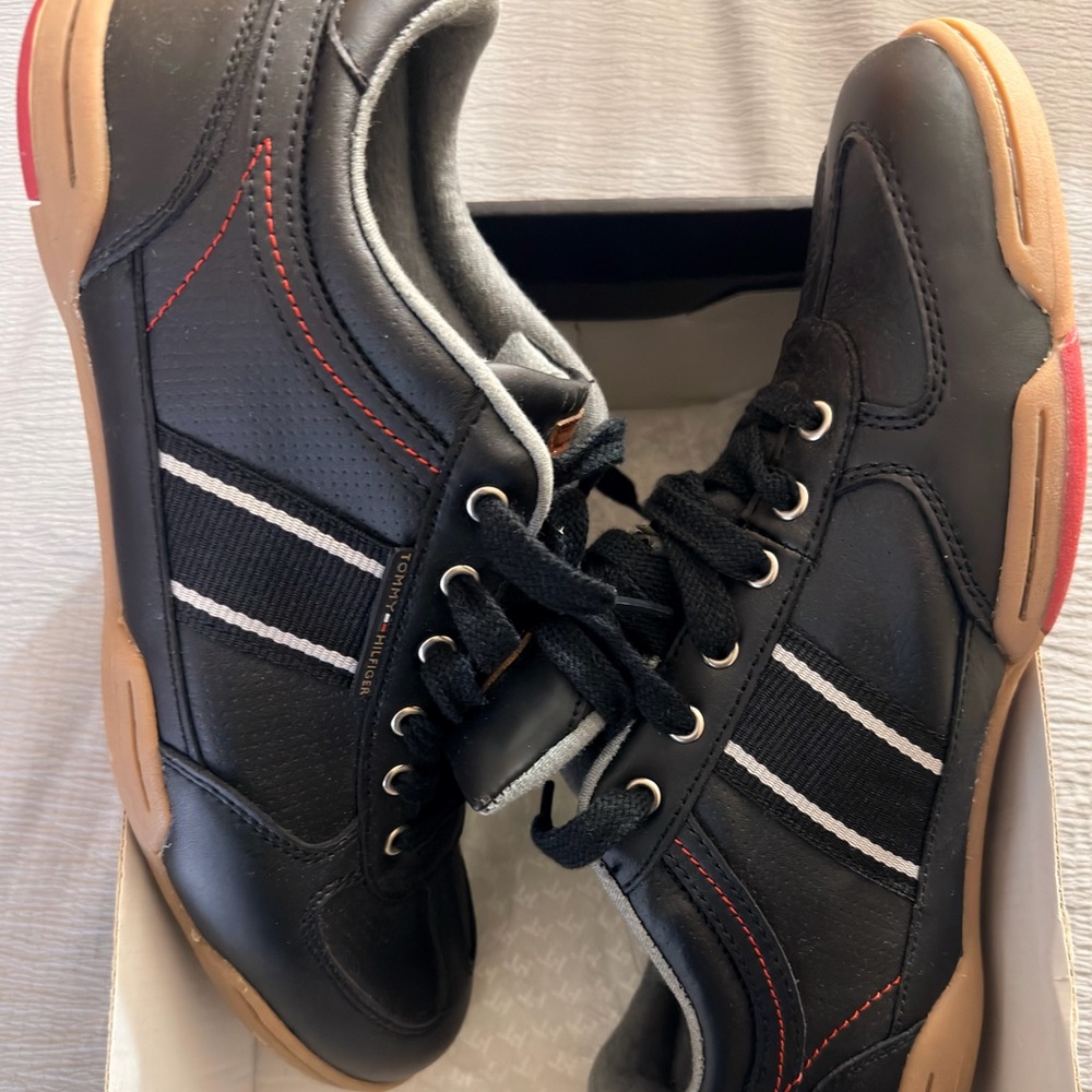 Tommy Hilfiger Black and Tan sole Sneakers